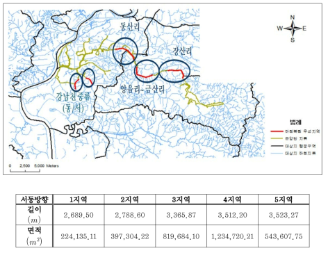 하천복원 대상지역 및 구간