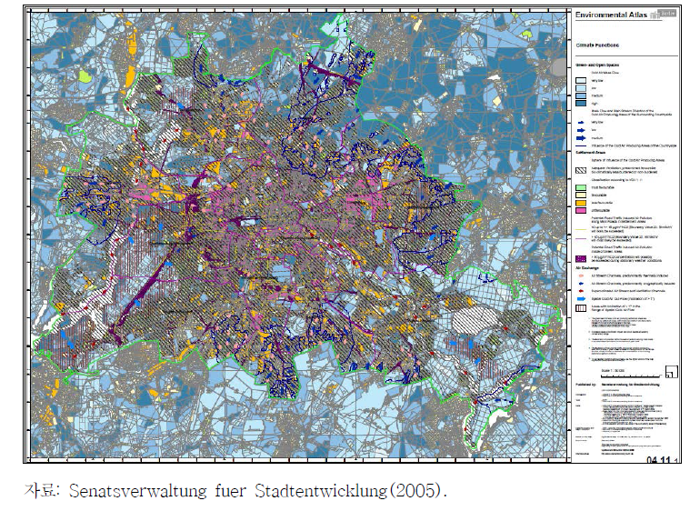베를린 환경지도: 도시기후 계획지도