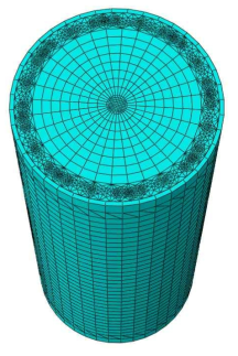 사용후핵연료 캐스크 몸체 및 뚜껑의 3-D 유한 요소 해석 모델