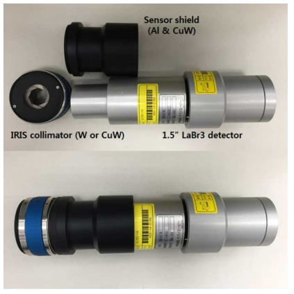 LaBr3 검출기용 차폐 가이드 및 콜리메이터 장착