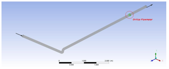 오리피스 유량계의 해석 형상모델링(β=0.6)