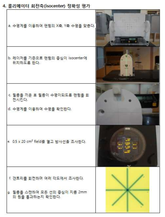 콜리메이터 회전축 정확성 평가