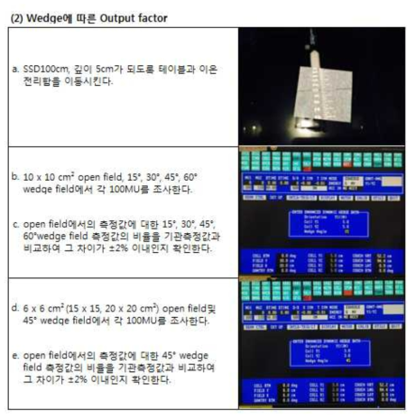 Wedge에 따른 출력인자 (Output) 측정방법