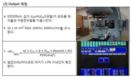 전자선의 출력인자 (Output) 측정방법