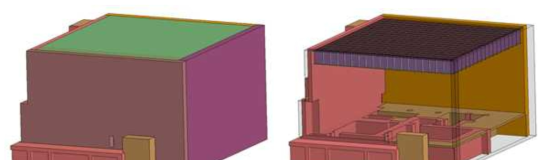 사용후핵연료저장조 모델링 (벽체, 슬래브, 천장 보 요소)