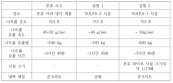 나트륨 유출 시 주변 환경