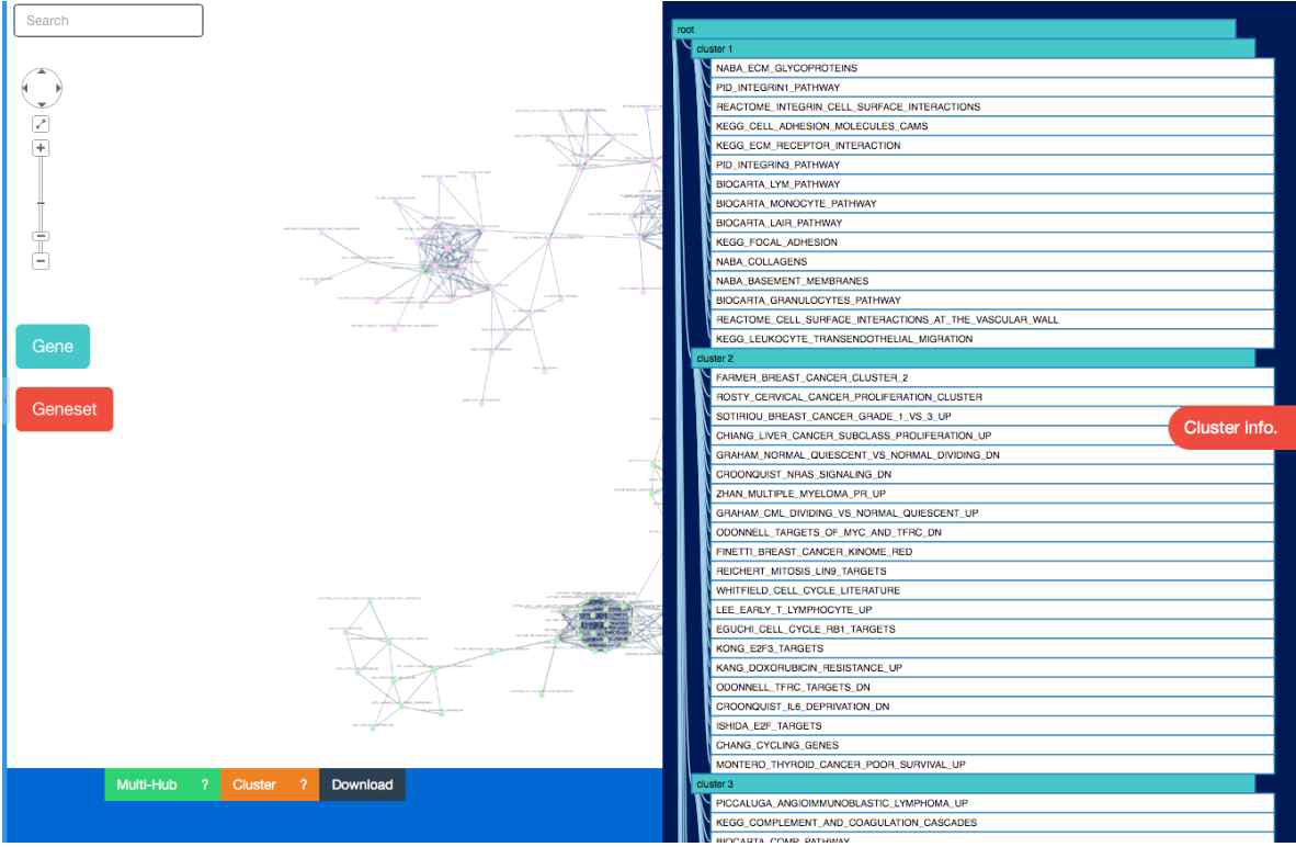 Gene-set network 및 gene-set clustering