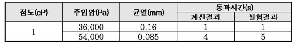 균열 폭을 조정한 주입성능 역해석 결과