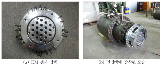 개발된 EM 센서 장치 및 장착 모습