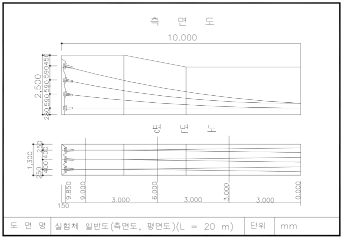 실험체 일반도(측면도 및 평면도)