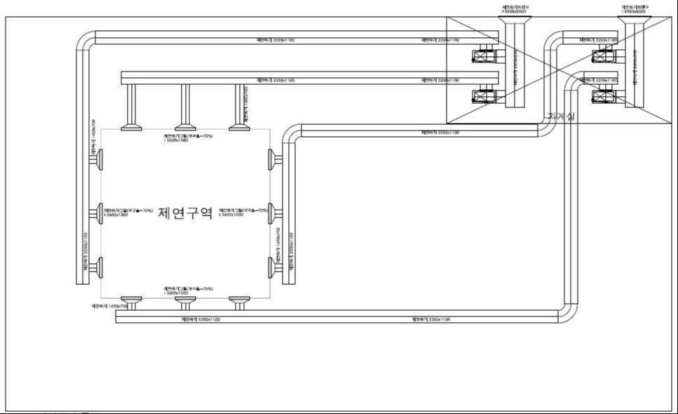 기계배연 시스템 평면도 (Case 2)