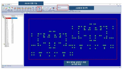 소음 해석 영역 선택을 위한 2D 화면