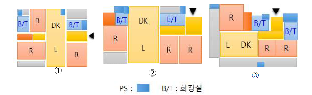 전용면적 59㎡형 배치계획 다이아그램