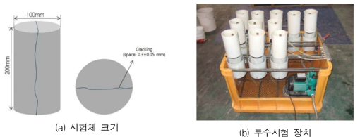 시험체 크기 및 투수시험 장치