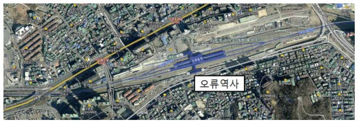 서울 오류동 오류역사 전경 (네이버 지도, 2013)