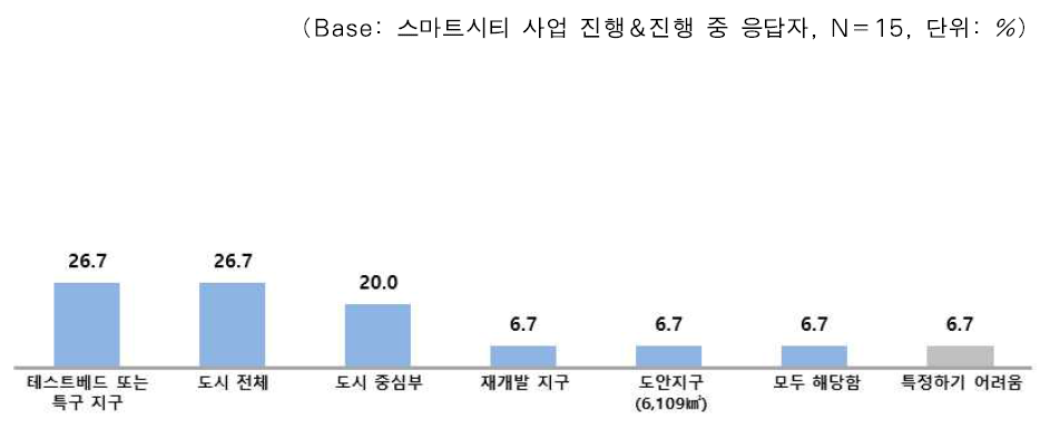 스마트시티의 사업 지역적 규모