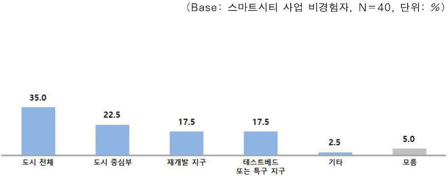 스마트시티 사업의 지역적 규모