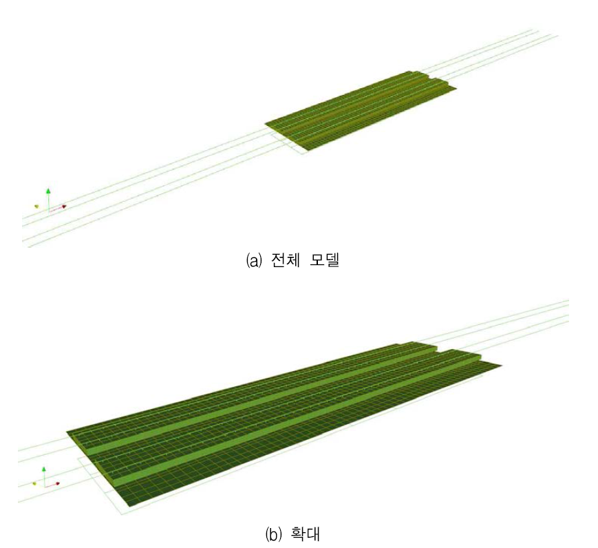 모델도 – 30m 복선 콘크리트 궤도