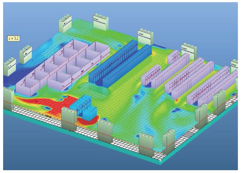데이터센터 내 온도 분포도