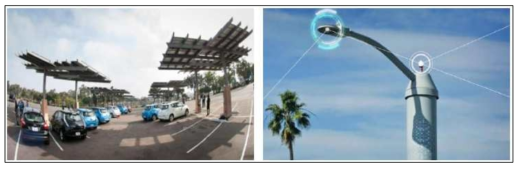 샌디에고 동물원 Solar-to EV(좌) 샌디에고 스마트 가로등(우)