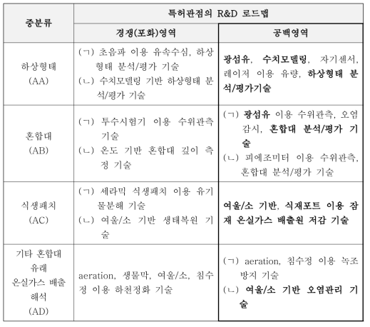 특허관점의 R&D 로드맵 제시(안)