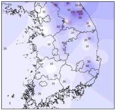 2017년 동결깊이 분포도