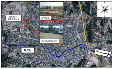 금산군 중도지구 우수저류시설 위치 및 현황