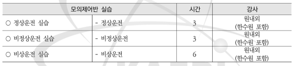 모의제어반 실습교육 과정
