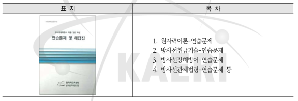 방사성동위원소이용 일반과정 연습문제/해답집