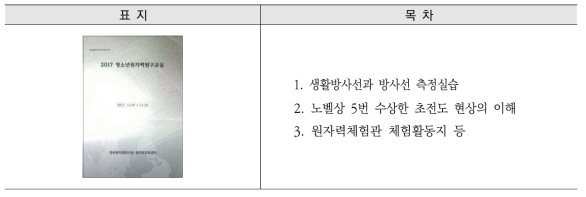 2017 청소년 원자력 탐구 교실