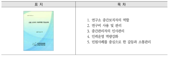 2017년 신임보직자 직무역량 향상교육