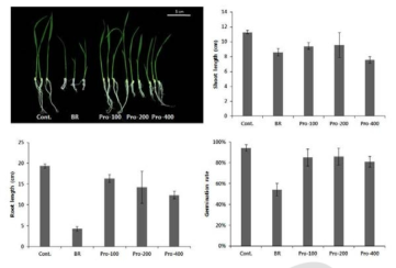Growth characteristics of cosmo- and proton-irradiated rice seeds