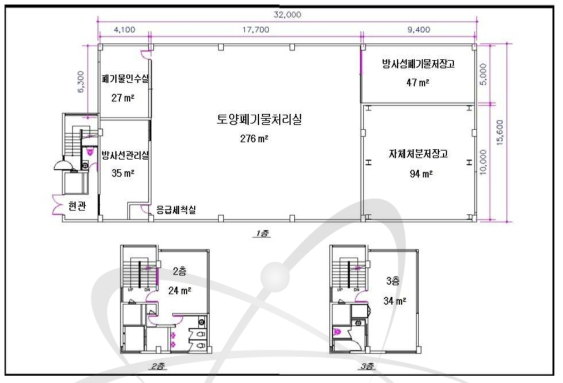 토양처리시설 및 폐기물저장고 건물 개략도