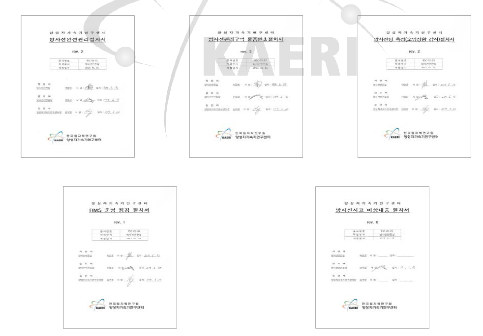 양성자가속기연구센터 방사선안전관리절차서