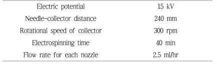 Nano-Electrospinning 주요 공정조건
