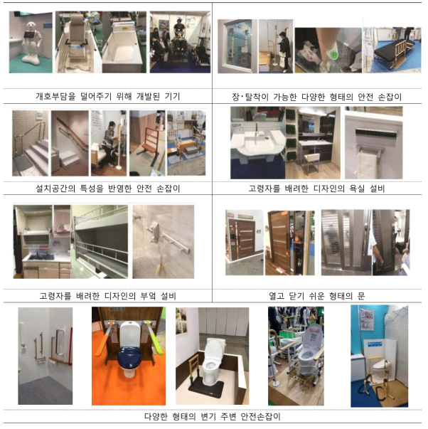 일본 HCR 국제복지기기전의 고령자 주택개조 관련 기기·설비·제품들