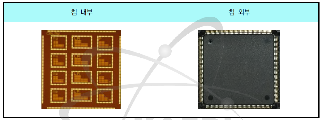 제작된 내방사선 단위소자 Package 칩 사진