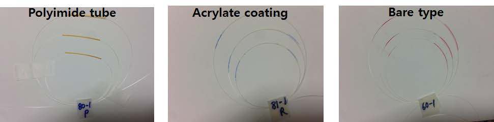 재코팅 방법에 따라 제작된 FBG 시료 제작