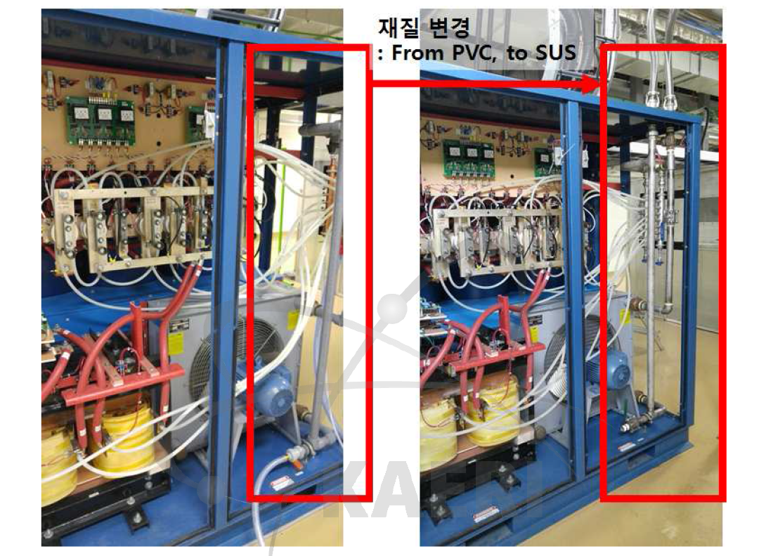 SCR 유닛 냉각수 배관 재질 변경(PVC → SUS) 작업 완료