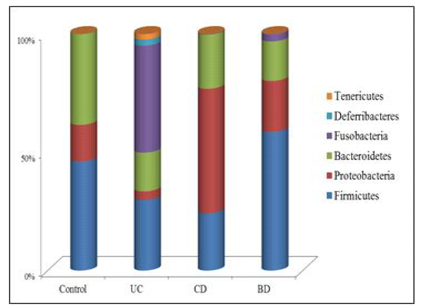 Taxonomic composition of IBD (Phylum level)