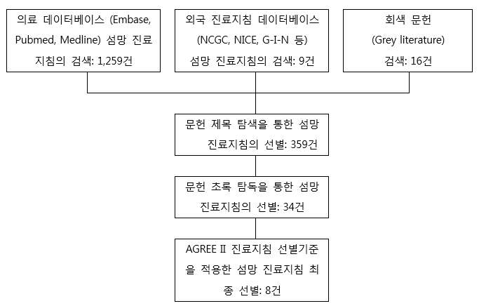 섬망의 진료 지침 작성을 위한 체계적 진료 지침 선별, 평가, 선택 과정