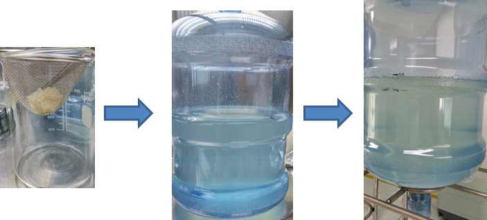 20L scale의 생수통 액체배양 전환
