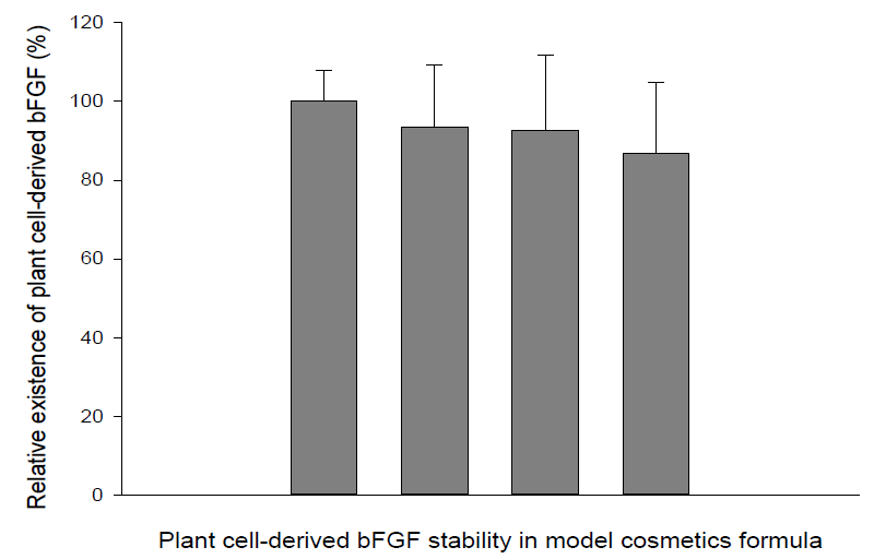 식물세포 유래 항노화 성장인자, bFGF의 화장품 내 안정성 평가
