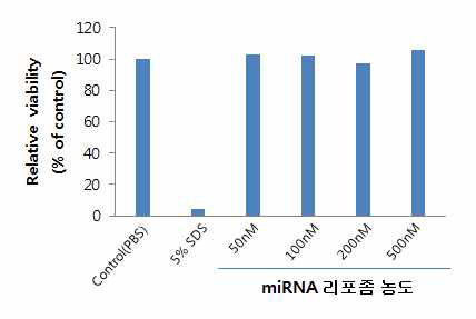 miRNA 리포좀의 세포독성