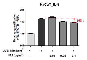 자외선B조사에 의한 Nitro fatty acid의 IL-8 억제능 측정