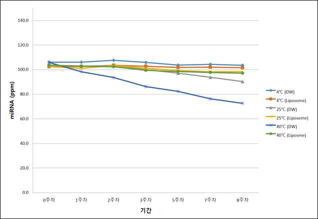 miRNA 리포좀 안정성 시험 결과