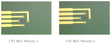 제작된 AlGaAs/InGaAs pHEMT Hall Pattern PCM의 이미지