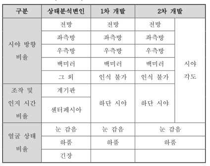 향후 개발 상태분석변인