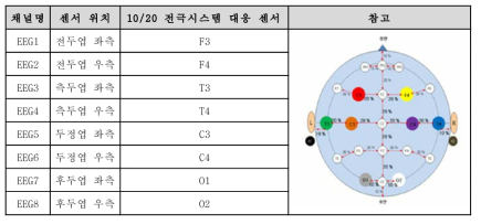 DVI 데이터베이스 EEG 8채널 측정