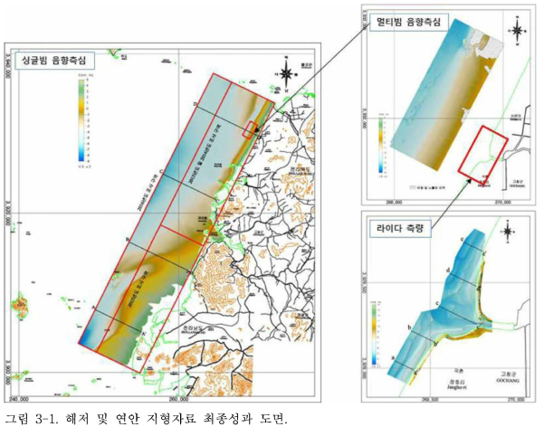 해저 및 연안 지형자료 최종성과 도면